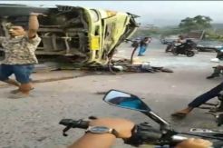 Truk Rem Blong Sambar Deretan Sepeda Motor, 3 Tewas dan 5 Luka Berat