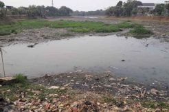 Kering, Situ Parigi Dipenuhi Sampah dan seperti Lapangan Bola