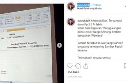 Penggalangan Dana untuk Perantau Minang di Wamena Capai Rp3,1 M