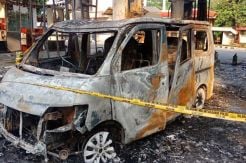 Minibus Diduga Penyebab Kebakaran SPBU Cipayung Pakai Pelat Nomor Palsu