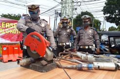 Satlantas Polres Gorontalo Kota Musnahkan 78 Knalpot Recing