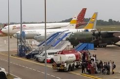 WNI dari Wuhan di Bandara Hang Nadim Batam Disemprot Disinfektan