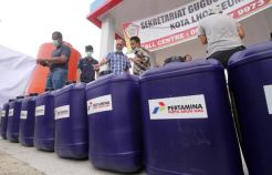 Perta Arun Gas Bantu Disinfektan untuk Tangani Covid-19 di Kota Lhokseumawe