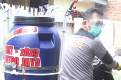 Terinspirasi Water Cannon, Polisi Modifikasi Motor Jadi Penyemprot Disinfektan