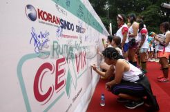 Pesan kepedulian di ajang Run for Cervix Koran SINDO
