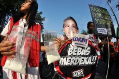 Aksi protes pembebasan bersyarat Corby