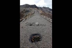 Pemandangan dari atas kawah gunung Kelud pasca eruspi