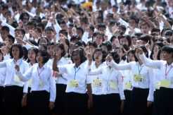Ribuan peserta seleksi Brigadir Polri ikuti apel pakta integritas di Palembang