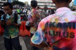 Puluhan pelajar di Palembang terjaring razia saat konvoi dan aksi corat-coret