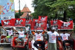 Aksi Tukang Becak Dukung Jokowi-JK