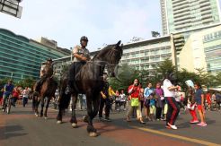 Polisi Berkuda di Arena Car Free Day