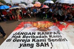 HKBP Filadelfia Bekasi dan GKI Yasmin Bogor Gelar Misa Natal di Depan Istana Merdeka