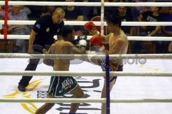 Petarung Muaythai Berlaga di GOR Bulungan