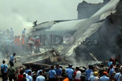 Evakuasi Korban Hercules Jatuh di Medan