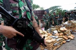 TNI Gagalkan Penyelundupan 1 Ton Ganja