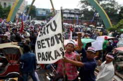 Ribuan Pengemudi Betor di Medan Tolak Ojek Online