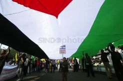 Ratusan Massa Peringati Hari Quds Sedunia di Depan Kedubes AS