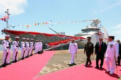 Menhan Resmikan Kapal Perusak Kawal Rudal TNI AL
