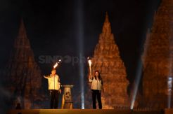 Api Obor Asian Games dari India dan Mrapen Disatukan di Prambanan