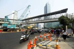 JPO Bundaran HI Dibongkar, Malam Ini Jalan MH Thamrin Ditutup Beberapa Jam