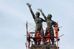 Sambut Asian Games 2018 Patung Selamat Datang Dipercantik