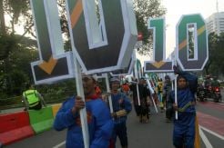 Super Hero Ramaikan Karnawal Kampanye Damai Pemilu 2019