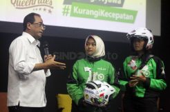 Menhub Budi Karya Hadiri Safety Riding Mitra Driver Perempuan GO-JEK