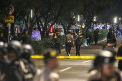 Polisi Sisir Lokasi Ledakan di Area Nobar Debat Capres