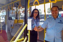 Transjakarta Sosialisasikan Pembayaran Tap On Bus