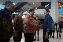 Kunjungi MNC, Ketum Golkar Airlangga Hartanto Disambut Hary Tanoe