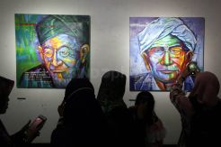 Lukisan Pencetus Resolusi Jihad Warnai Pameran Seni Rupa Harmoni