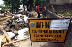 Perbaikan Turap Kali di Jagakarsa