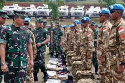 Satgas Konga Ikuti Gelar Personel dan Perlengkapan