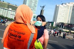 Tim Tanggap Covid-19 DKI Jakarta Gelar Sosialisasi Corona di CFD