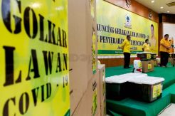 Airlangga Hartarto Hadiri Peluncuran Golkar Peduli Lawan Covid-19