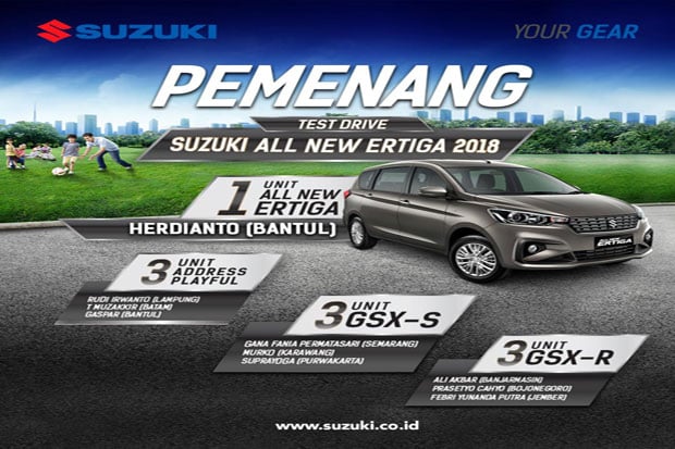 SIS Umumkan Juara Program Test Drive Suzuki All New Ertiga
