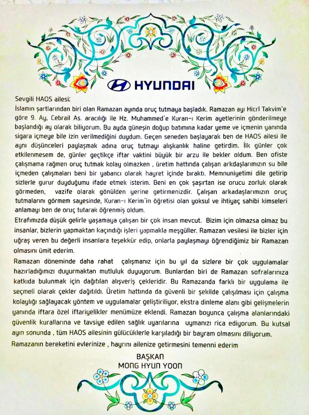 Bos Besar Hyundai Berpuasa Bukan Hanya untuk Hormati Karyawan Muslim