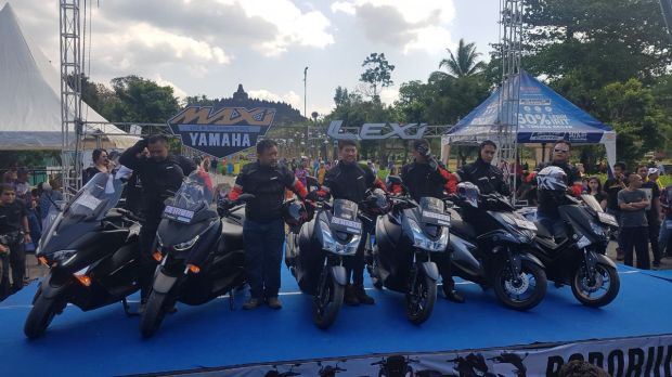 Ribuan Komunitas Skutik Bongsor Serbu MAXI Yamaha Day Borobudur