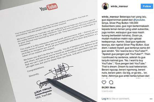 Putri Yusuf Mansur Ingin Ganti Nama Youtube Jadi You-Suf