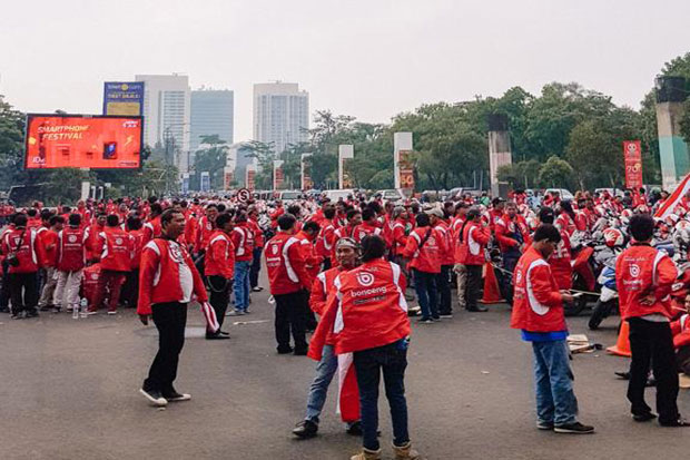 Kumpulkan Ribuan Driver Ojol di Lapangan Banteng, Bonceng Serius Rebut Pasar