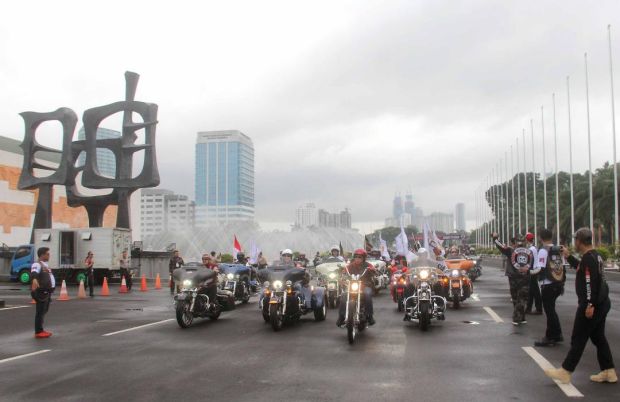 Wapres Bergaya ala Anak Motor Bareng Komunitas MBI