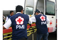 Ambulan PMI siaga di...