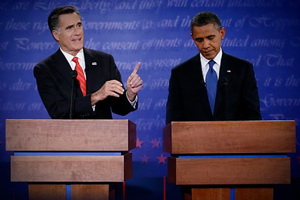 Debat panas, Romney...