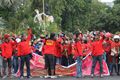 Hujan, demo buruh bubar