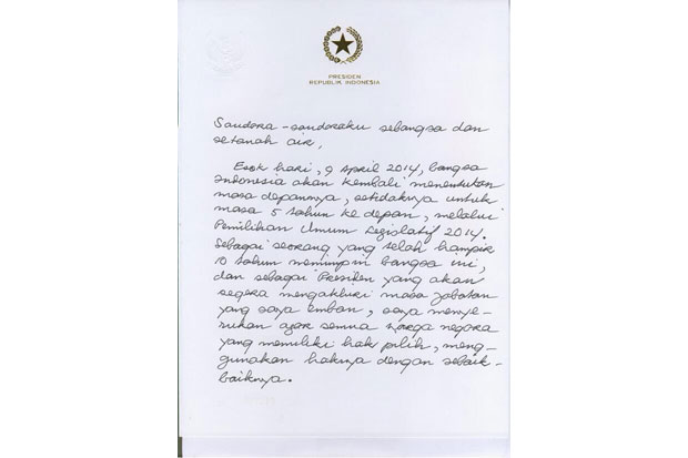 Surat terbuka SBY jelang...
