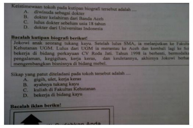 Jokowi di soal UN, Kemendikbud...