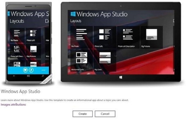 Windows App Studio beta...