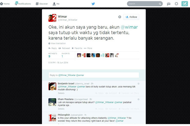 Wimar Witoelar Akui...