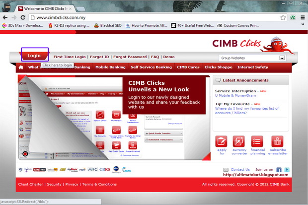 Pengguna CIMB Clicks...