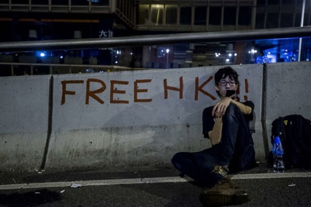 Demonstran Hong Kong...